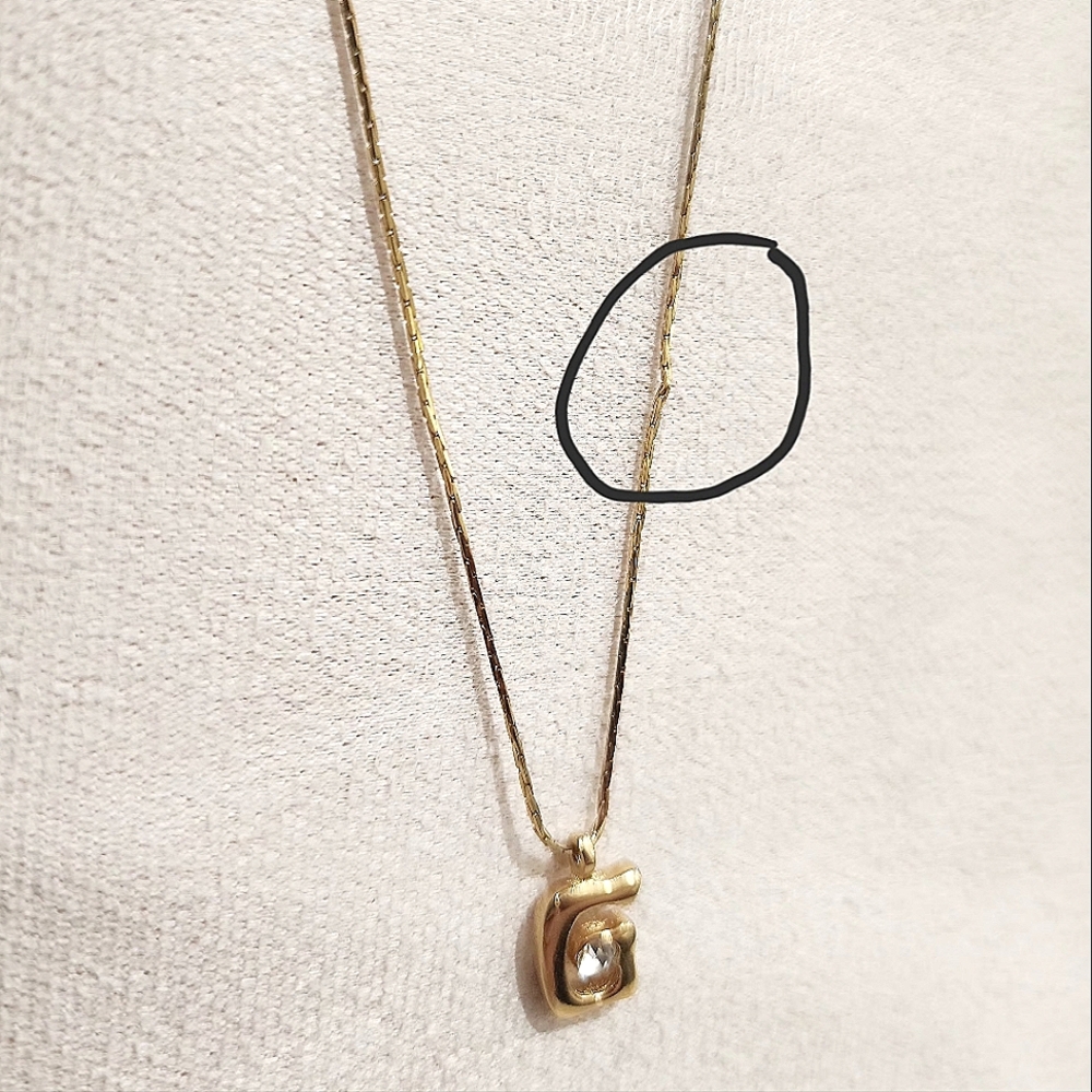 Auth GIVENCHY Gold Hardware G Rhinestones Necklace - Picture 10 of 10